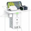 Overtime Outlet Shelf USB Wall Adapter, AC Outlet Extender w/ 8 AC Sockets and 3 USB Ports, Surge Protector OTWP8O3USB